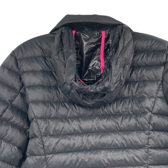 Kate Spade Quilted Down Puffer Full Zip Lightweight Hooded Jacket Black Small P - Picture 12 of 17